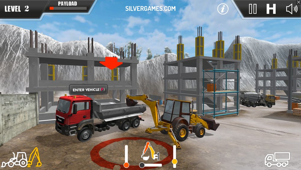 Excavator Simulator (Browser) excavator gameplay screenshot